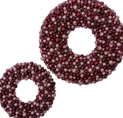Intratuin kerstkrans Trevi kerstbal roze / rood D 33 H 6 cm