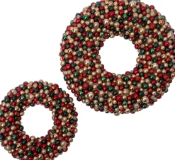 Intratuin kerstkrans Trevi kerstbal rood / lichtgroen / goud D 50 H 8 cm