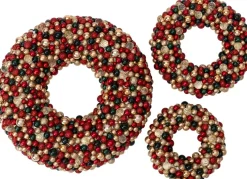 Intratuin kerstkrans Trevi rood / groen / goud kerstbal D 25 H 6 cm
