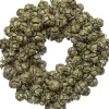 Intratuin kerstkrans van cipreskegels wax overgoten D 25 cm antiek groen