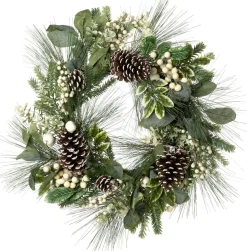 Intratuin kerstkrans wit bessen D 66 H 16 cm