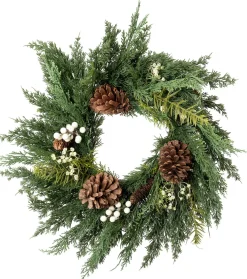 Intratuin kerstkrans witte bes D 60 H 12 cm