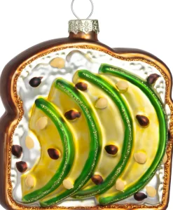 Intratuin kerst ornament avocado toast groen 7,6 x 2,7 x 8,4 cm