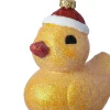 Intratuin kerst ornament badeend geel 8,8 x 6,5 x 9,4 cm