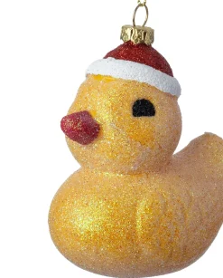 Intratuin kerst ornament badeend geel 8,8 x 6,5 x 9,4 cm