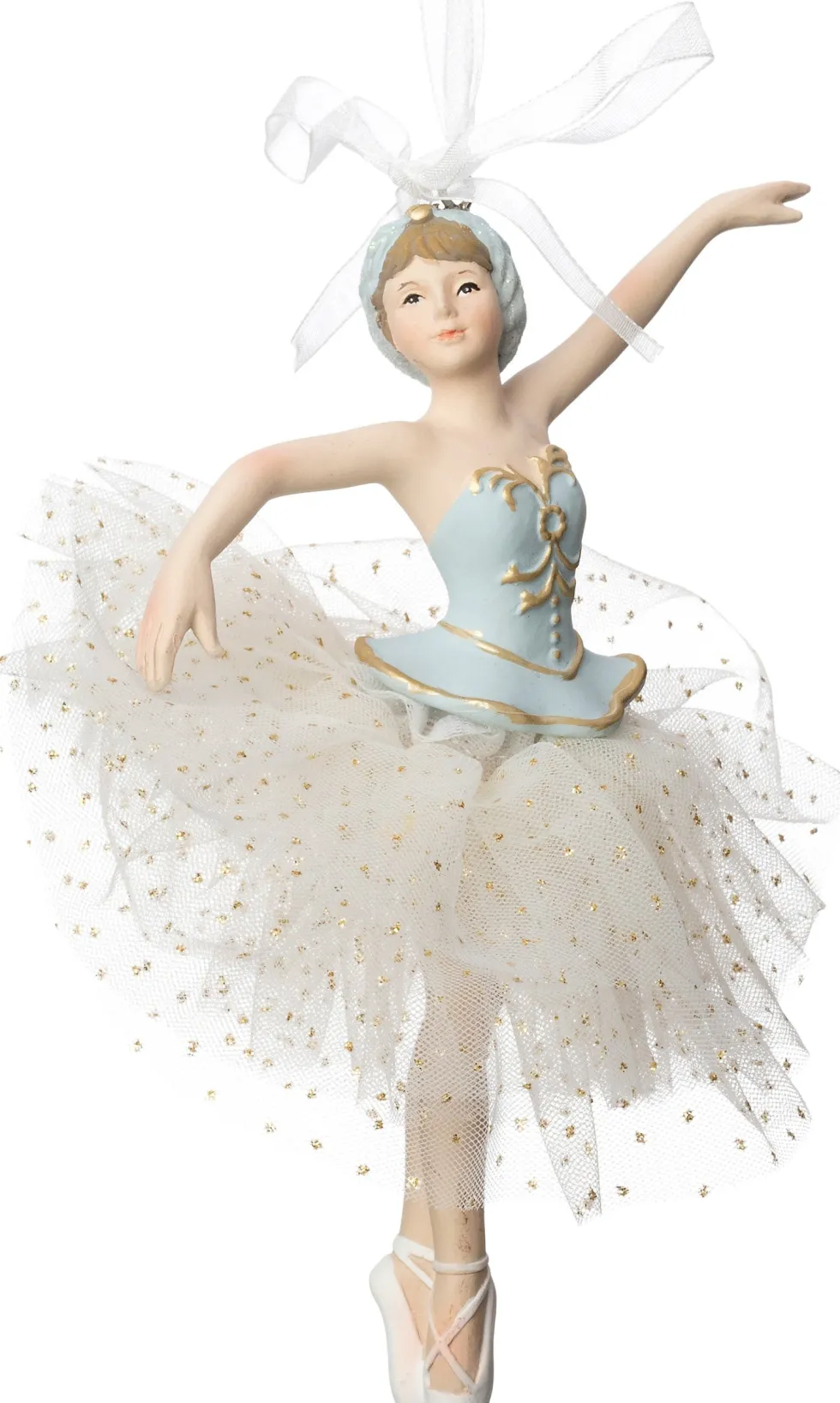 Intratuin kerst ornament ballerina blauw 6,1 x 6,1 x 17,4 cm