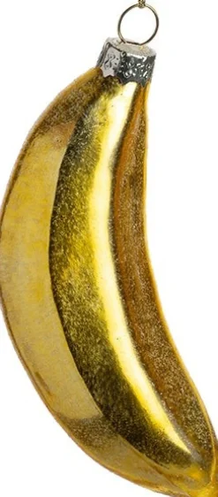 Intratuin kerst ornament banaan goud 4 x 4 x 9,5 cm