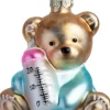 Intratuin kerst ornament beer melkfles groen / goud 6,6 x 5,5 x 7,4 cm