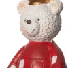 Intratuin kerst ornament beer met kroon wit 4,5 x 4 x 7 cm