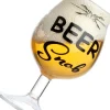 Intratuin kerst ornament bierglas geel / transparant 5 x 4,7 x 8,7 cm