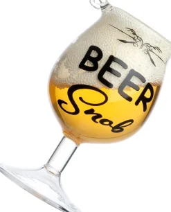 Intratuin kerst ornament bierglas geel / transparant 5 x 4,7 x 8,7 cm