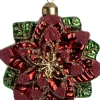 Intratuin kerst ornament bloem rood / groen 10,5 x 4 x 9,5 cm