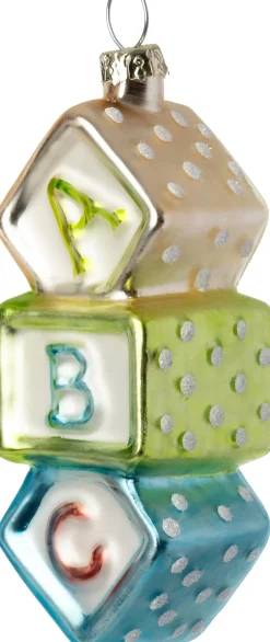 Intratuin kerst ornament blokken 4 x 3,5 x 9,5 cm