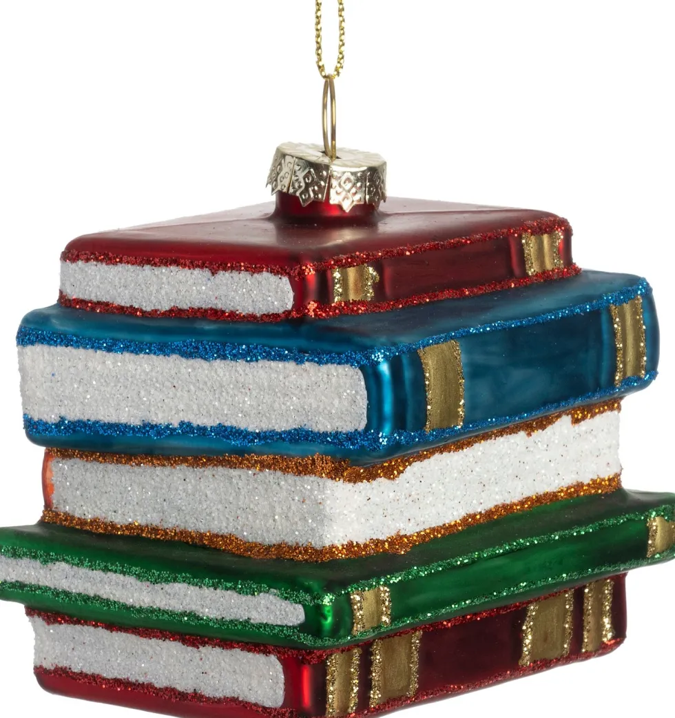 Intratuin kerst ornament boeken 6,5 x 9,5 x 7,5 cm