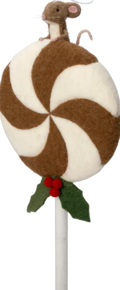 Intratuin kerst ornament Bolo muis lolly bruin 26 x 9 x 67 cm