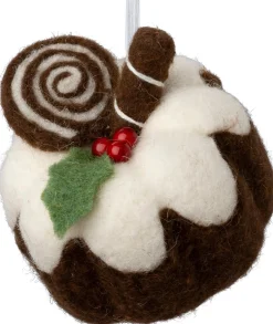Intratuin kerst ornament Bolo muis taart bruin 9,5 x 9,5 x 9,5 cm