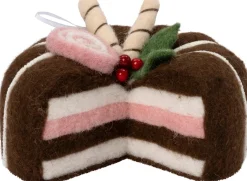 Intratuin kerst ornament Bolo muis taart bruin 13,5 x 15,5 x 9 cm