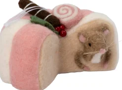 Intratuin kerst ornament Bolo muis taart roze 13,5 x 15,5 x 9 cm