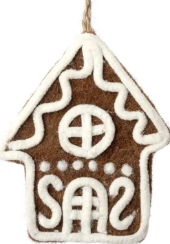 Intratuin kerst ornament Bolo gemberkoek huis donkerbruin 9 x 11 x 1,5 cm