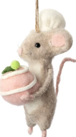 Intratuin kerst ornament Bolo muis bonbon naturel 6 x 8 x 17 cm