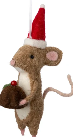 Intratuin kerst ornament Bolo muis taart bruin 4 x 7 x 17 cm