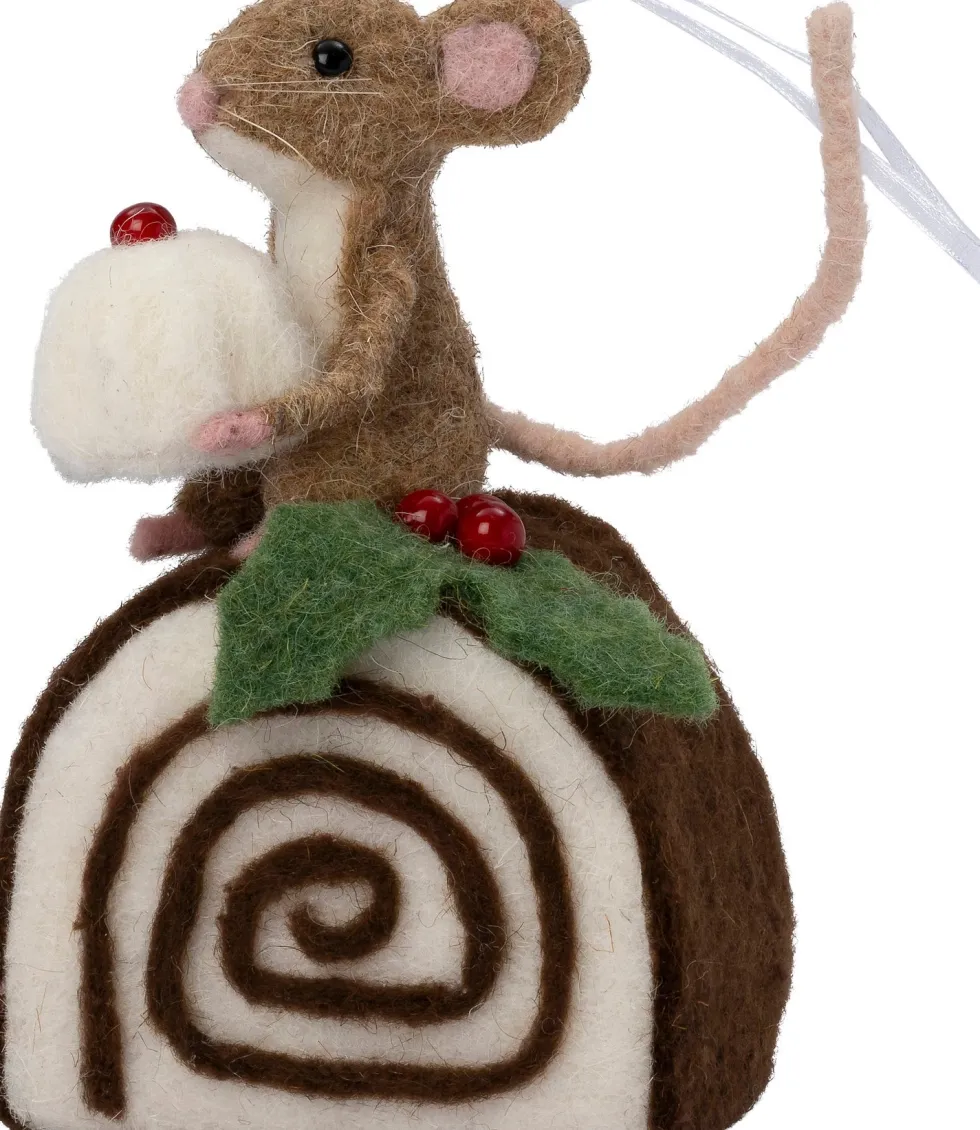 Intratuin kerst ornament Bolo muis taart bruin 9 x 6 x 14,5 cm