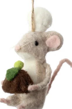 Intratuin kerst ornament Bolo muis cake naturel 6,5 x 8 x 13 cm