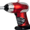 Intratuin kerst ornament boormachine rood / zilver 14,1 x 13,1 x 8,4 cm