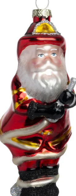 Intratuin kerst ornament brandweerman rood 5,7 x 6,5 x 14 cm