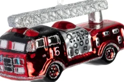 Intratuin kerst ornament brandweerwagen rood 10,5 x 4,2 x 8,1 cm