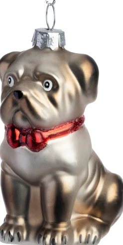 Intratuin kerst ornament bulldog grijs 6,5 x 5 x 5,9 cm