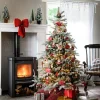 Intratuin kerst ornament cadeaus wit / rood 6,1 x 11,3 x 4,2 cm