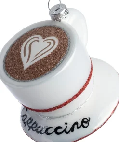 Intratuin kerst ornament cappuccino wit / goud 8,6 x 7,6 x 6,8 cm