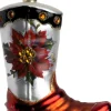 Intratuin kerst ornament Cobie cowboylaars bruin / wit 9,7 x 3,3 x 10,4 cm