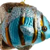 Intratuin kerst ornament Cobie vis blauw / geel 8,3 x 4,8 x 12,4 cm