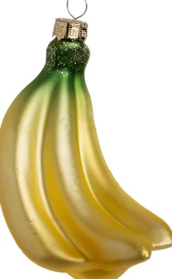 Intratuin kerst ornament Cobie bananentros geel 5,4 x 4,5 x 10,9 cm