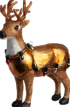 Intratuin kerst ornament Cobie rendier bruin 10,3 x 3,9 x 13,2 cm