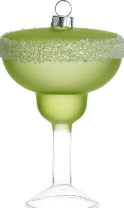 Intratuin kerst ornament cocktail groen / transparant 10 x 10 x 11 cm