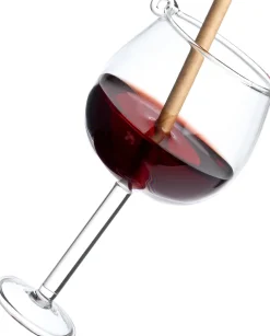 Intratuin kerst ornament cocktailglas rood / transparant 6,2 x 6 x 14,3 cm