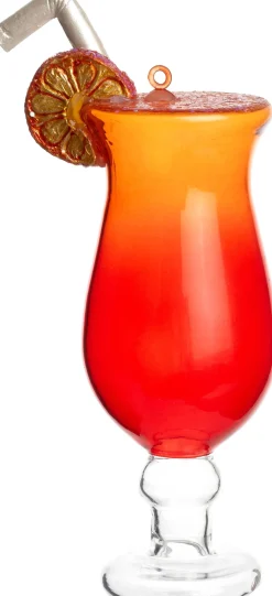 Intratuin kerst ornament cocktail oranje 6,3 x 4,5 x 13,5 cm