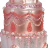 Intratuin kerst ornament cupcake wit / roze 5,5 x 5,5 x 12 cm