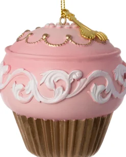Intratuin kerst ornament cupcake roze D 8,3 H 8,4 cm