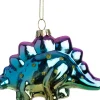 Intratuin kerst ornament dino blauw 11,4 x 4,2 x 6,8 cm