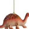 Intratuin kerst ornament Dino oranje 12 x 2,2 x 4,5 cm