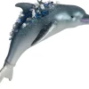 Intratuin kerst ornament dolfijn blauw 14,3 x 7,6 x 5,2 cm
