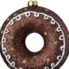 Intratuin kerst ornament donut bruin / wit 10 x 3,2 x 10 cm
