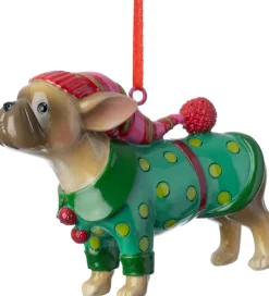 Intratuin kerst ornament Donn bulldog met kerstpak 10 x 3,5 x 7,8 cm
