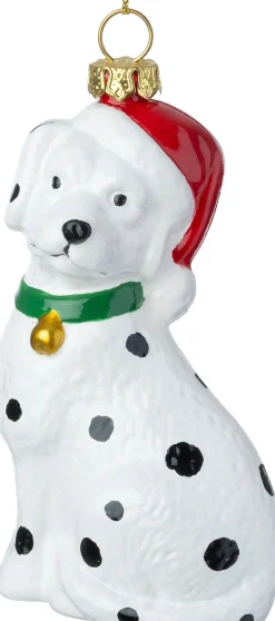 Intratuin kerst ornament Dorna dalmatiër wit 5,9 x 4,4 x 10 cm
