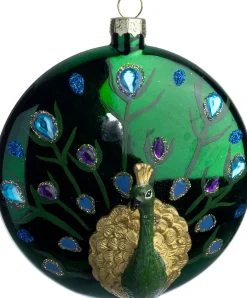Intratuin kerst ornament Duff pauw groen 9,8 x 5,5 x 11 cm