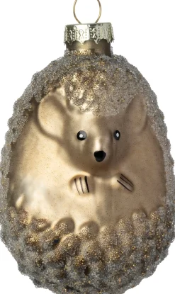Intratuin kerst ornament egel grijs 5,5 x 5,5 x 8,5 cm